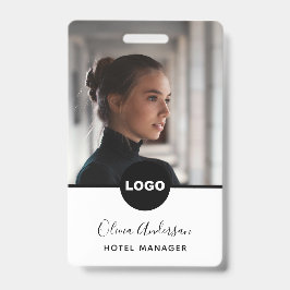 Tarjeta De Identificación Foto del empleado logotipo de la compañía QR Códig