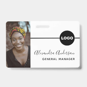 Tarjeta De Identificación Foto del empleado logotipo de la empresa Código QR