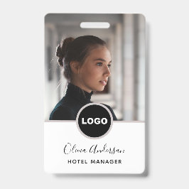 Tarjeta De Identificación Foto del empleado logotipo de la empresa Código QR