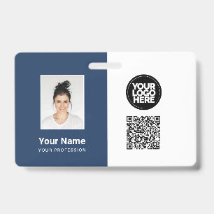 Tarjeta De Identificación Foto del Empleado, Logotipo, Profesión, Código QR,