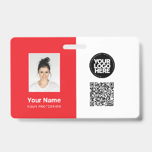 Tarjeta De Identificación Foto del Empleado, Logotipo, Profesión, Código QR,