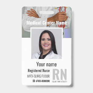 Tarjeta De Identificación Foto del empleado médico Código de barras Logo Nom