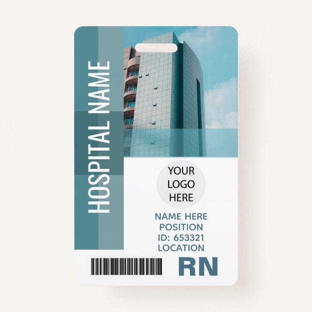 Tarjeta De Identificación Foto del empleado personalizado, código de barras, (Anverso)