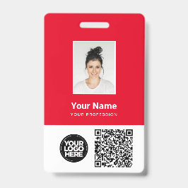 Tarjeta De Identificación Foto del empleado personalizado, código Qr y de ba