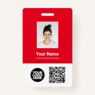 Tarjeta De Identificación Foto del empleado personalizado, código Qr y de ba