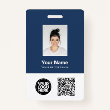 Foto del empleado personalizado, código Qr y de ba