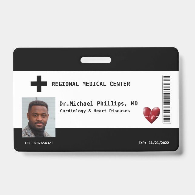 Tarjeta De Identificación Foto del empleado personalizado, nombre, código de (Front)