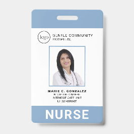 Tarjeta De Identificación Foto del logotipo del hospital azul de la luz médi