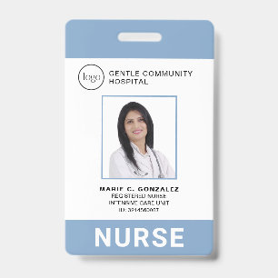 Tarjeta De Identificación Foto del logotipo del hospital azul de la luz médi