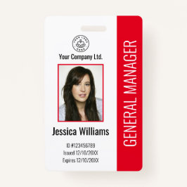 Tarjeta De Identificación Foto del personalizado del empleado, código de bar