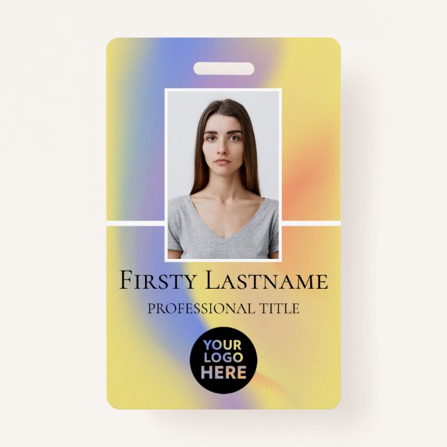 Tarjeta De Identificación Foto del Personalizado del empleado, código de bar (Anverso)