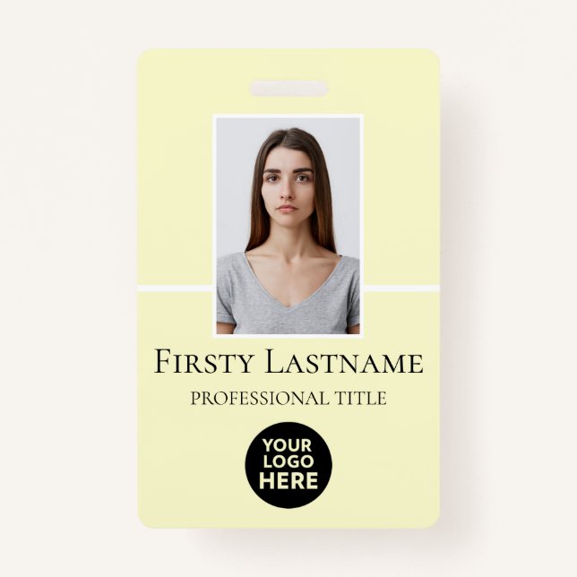 Tarjeta De Identificación Foto del Personalizado del empleado, código de bar (Anverso)