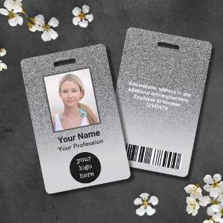 Tarjeta De Identificación Foto del personalizado del empleado, código de bar
