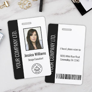 Tarjeta De Identificación Foto del personalizado del empleado, código de bar