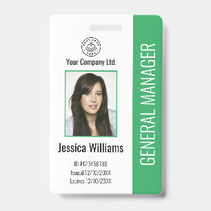 Tarjeta De Identificación Foto del personalizado del empleado, código de bar
