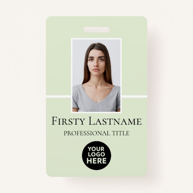 Tarjeta De Identificación Foto del Personalizado del empleado, código de bar (Anverso)