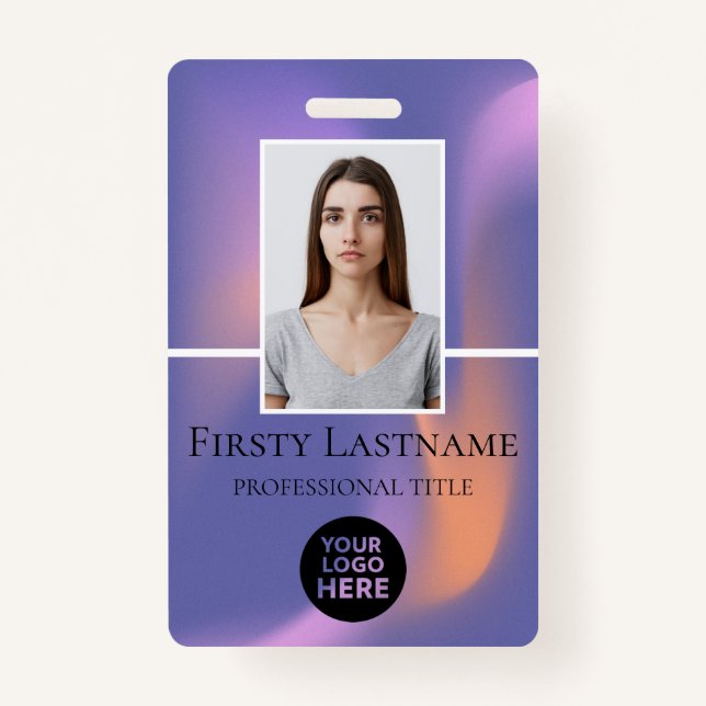 Tarjeta De Identificación Foto del Personalizado del empleado, código de bar (Anverso)