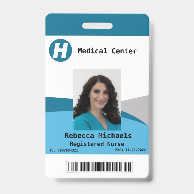 Tarjeta De Identificación Foto del personalizado del empleado, nombre, códig (Parte frontal)