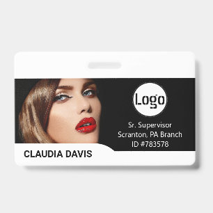 Tarjeta De Identificación Foto del personalizado del empleado, nombre, logot