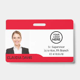 Tarjeta De Identificación Foto del personalizado del empleado, nombre, logot