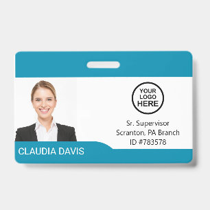 Tarjeta De Identificación Foto del personalizado del empleado, nombre, logot