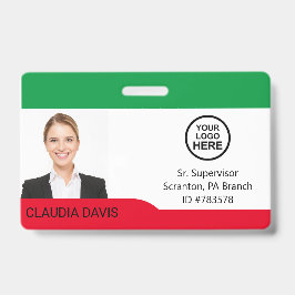 Tarjeta De Identificación Foto del personalizado del empleado, nombre, logot