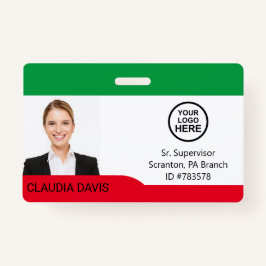 Tarjeta De Identificación Foto del personalizado del empleado, nombre, logot