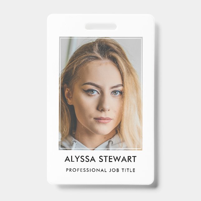 Tarjeta De Identificación Foto Empleado ID Empresarial Insignia del personal (Parte frontal)