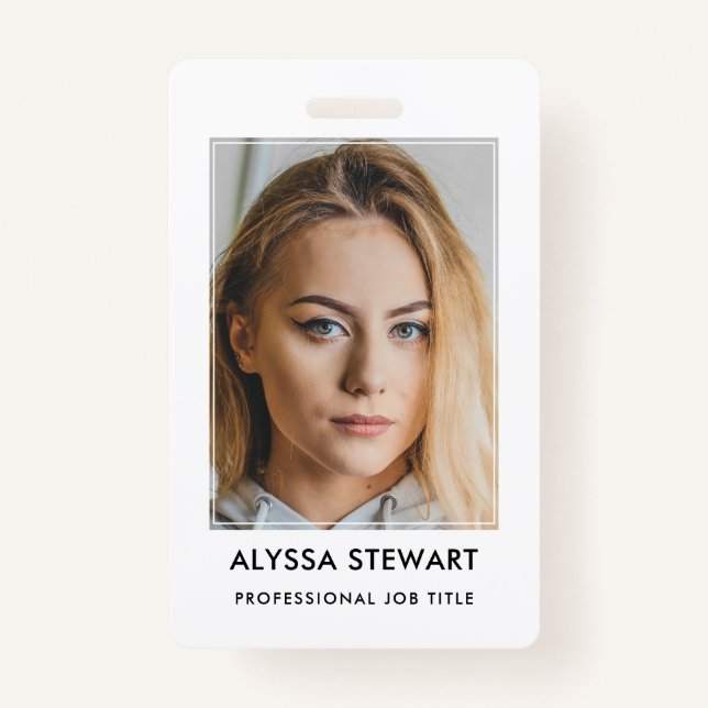 Tarjeta De Identificación Foto Empleado ID Empresarial Insignia del personal (Anverso)