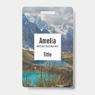 Tarjeta De Identificación Foto escénica de las montañas alpinas