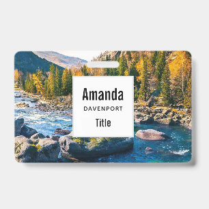 Tarjeta De Identificación Foto escénica de río y montañas