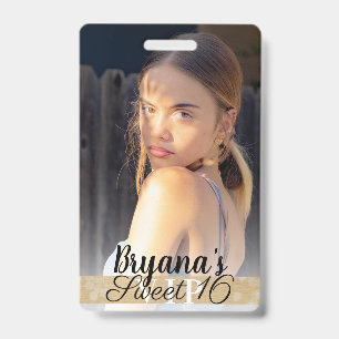 Tarjeta De Identificación Foto Fotografía Oro VIP Pase de Cumpleaños Party