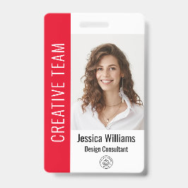 Tarjeta De Identificación Foto grande personalizada del empleado, código de