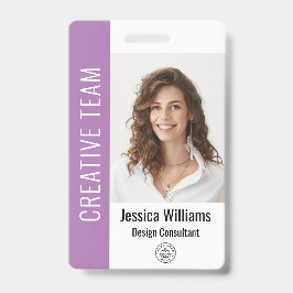 Tarjeta De Identificación Foto grande personalizada del empleado, código de 