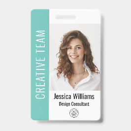 Tarjeta De Identificación Foto grande personalizada del empleado, código de 