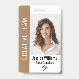 Tarjeta De Identificación Foto grande personalizada del empleado, código de 