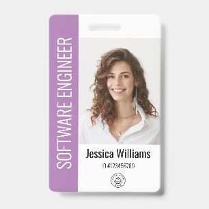 Tarjeta De Identificación Foto grande personalizada del empleado, código de
