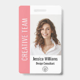 Tarjeta De Identificación Foto grande personalizada del empleado, código de