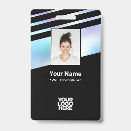 Tarjeta De Identificación Foto holográfica de empleado, código de barras, lo