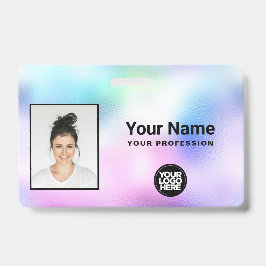 Tarjeta De Identificación Foto holográfica de empleado, código de barras, lo