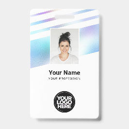 Tarjeta De Identificación Foto Holográfica de empleado, código de barras, lo