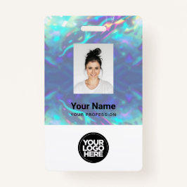 Tarjeta De Identificación Foto Holográfica de empleado, código de barras, lo