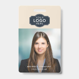 Tarjeta De Identificación Foto ID de empleado de negocios con código QR pers