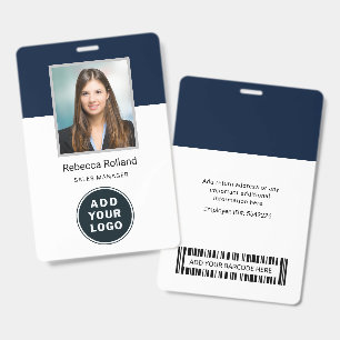 Tarjeta De Identificación Foto ID de empleado y logotipo de empresa con códi