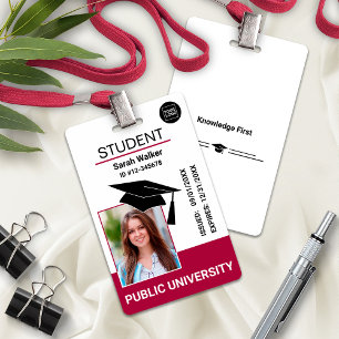 Tarjeta De Identificación Foto ID de estudiante Escuela Universidad Insignia