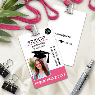 Tarjeta De Identificación Foto ID de estudiante Escuela Universidad Insignia