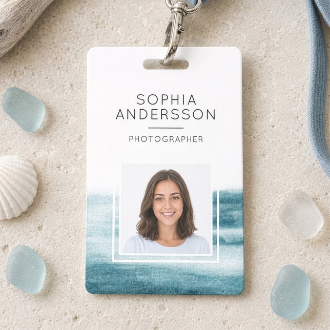 Tarjeta De Identificación Foto ID de olas de océano modernas (Subido por el creador)