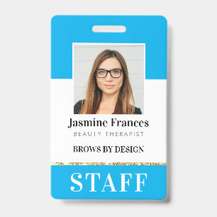 Tarjeta De Identificación FOTO ID DE PERSONAL MODERNA trabajo diseño audaz a