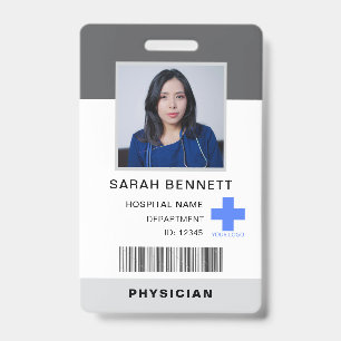 Tarjeta De Identificación Foto ID del personal médico Logotipo del emplead