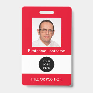 Tarjeta De Identificación Foto ID Insignia Roja de Nombre